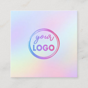 logotyp på pastellövertoning fyrkantigt visitkort