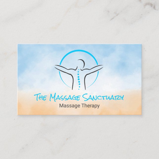 Logotyp på ryggen | Massage Terapi Visitkort (Framsida)