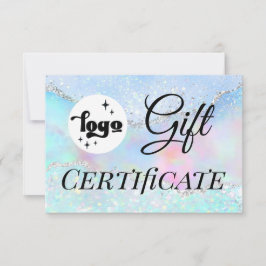 logotyp pastel faux glitter presentcertifikat