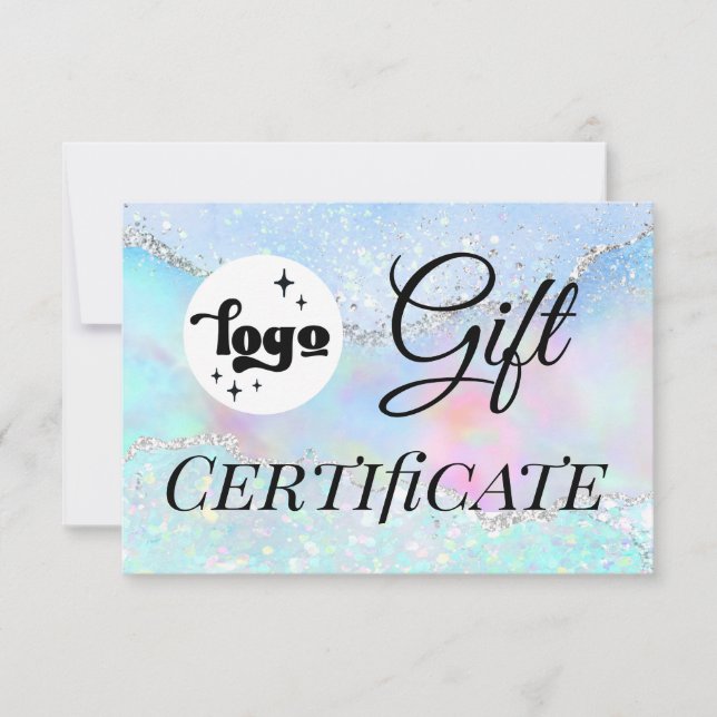 logotyp pastel faux glitter presentcertifikat (Framsida)