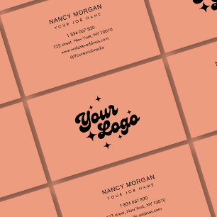 Logotyp Peach Rosa Affärskort Visitkort