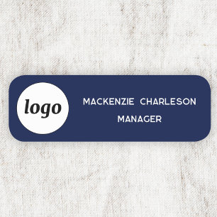 Logotyp Personal Navy Blue Business Namnbricka