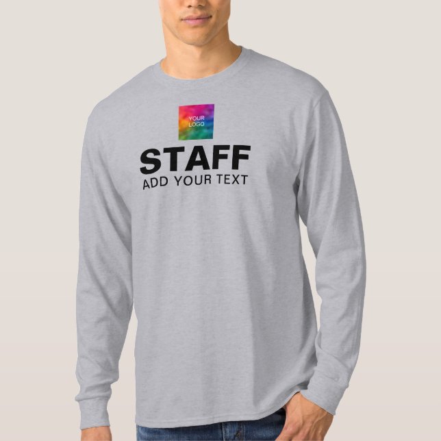 Logotyp Personal Team Manar Grått Långärmad  T Shirt (Framsida)