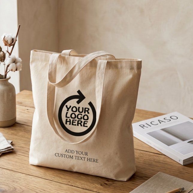 Logotyp Personlig Företag Tygkasse (Logo Personalized Business Tote Bag by Ricaso. Upload your own logo and add text. Promotional bags)
