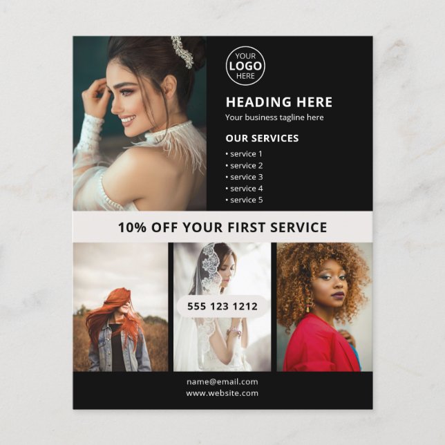 Logotyp Photo Business Marknadsföring Black Flygblad (Framsidan)