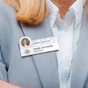 Logotyp Photo ID Faux HoloGraph Modern Business Namnbricka