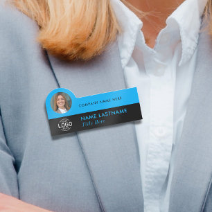 Logotyp Photo ID Modern Himmel Blue Black Business Namnbricka