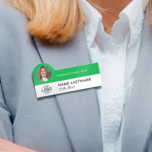 Logotyp Photo ID Modern Sleek Grönt Business Compa Namnbricka