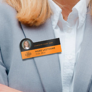 Logotyp Photo ID Snyggt Simple Orange Black Busine Namnbricka