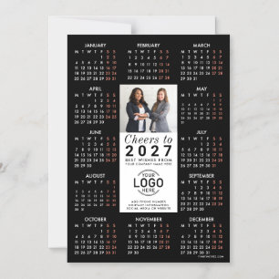 Logotyp Photo Info Black Calendar 2026 Magnetic Ca Magnetisk Inbjudningskort