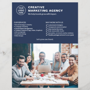 Logotyp Photo Navy Blue Marknadsföring Kreativ Bus Reklamblad