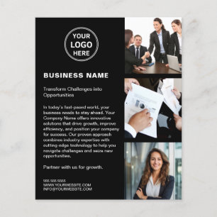 Logotyp Photo QR Modern Black Corporate Business Flygblad