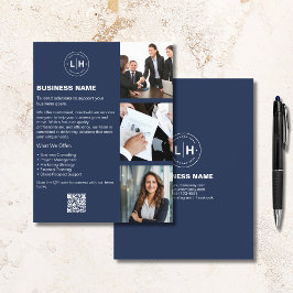 Logotyp Photo QR Navy Blue Professionell Business Reklamblad