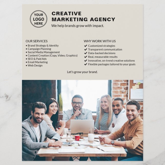 Logotyp Photo QR Neutralt Marknadsföring Business Reklamblad (Framsidan)