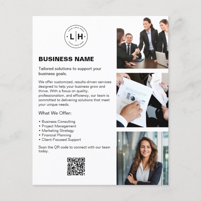 Logotyp Photo QR White Professionell Business Flygblad (Framsidan)