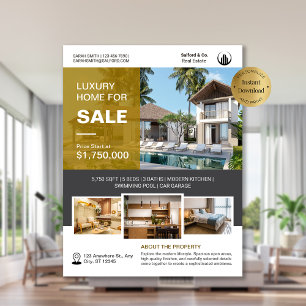 Logotyp Photo Real Gods House for Sale Template Reklamblad