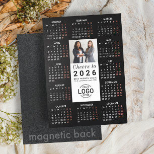 Logotyp Photo Sleek Black Calendar 2026 Magnetic C Magnetisk Inbjudningskort