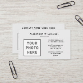 Logotyp Photo Template Front Back Light Grått Visitkort