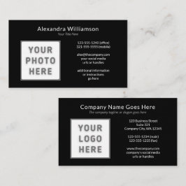 Logotyp Photo Template Front Black White Visitkort