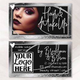 Logotyp Photo Template Snyggt Grått Ram Heart Luxe Visitkort