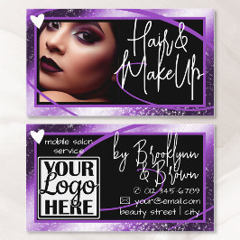 Logotyp Photo Template Snyggt Lilac Ram Heart Luxe Visitkort