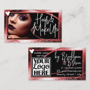 Logotyp Photo Template Snyggt Red Ram Heart Luxe Visitkort