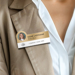 Logotyp Photo Title Sleek Faux Guld Business Emplo Namnbricka