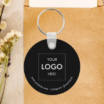 Logotyp Professionell Modern Black Nyckelring<br><div class="desc">Lägg till logotypen.</div>