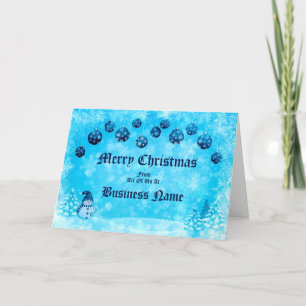 Logotyp Promo Business Blue Snögubbe Baubles jul Helgkort