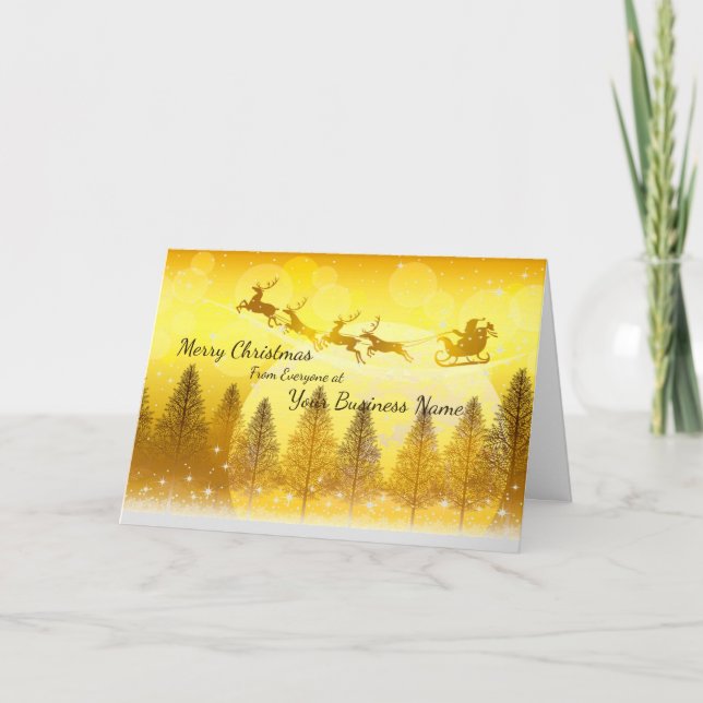 Logotyp Promo Business Guld med Sleigh-jul Helgkort (Framsida)