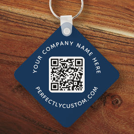 Logotyp QR-anpassningsbar, textsida vid dubbla mör Nyckelring