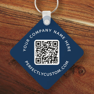Logotyp QR-anpassningsbar, textsida vid dubbla mör Nyckelring