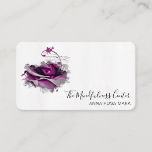 *~* Logotyp QR Burgundy Ro Blommigt Flower Visitkort