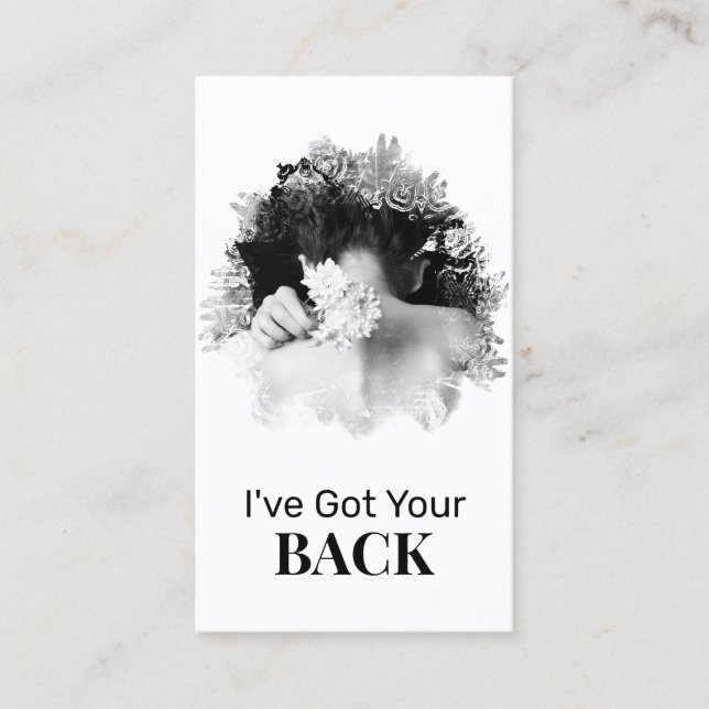 *~* Logotyp QR Chiropractor Chiropraktic Spa Photo Visitkort (Framsida)