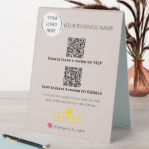 Logotyp QR code business review GOOGLE and YELP