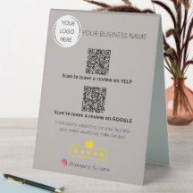 Logotyp QR code business review GOOGLE and YELP