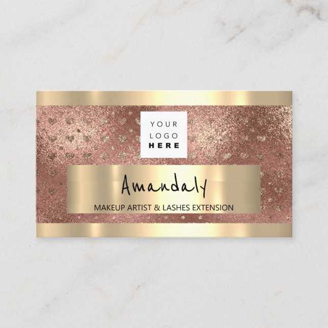 Logotyp QR CODE Logotyp Glitter Rosa Visitkort (Framsida)