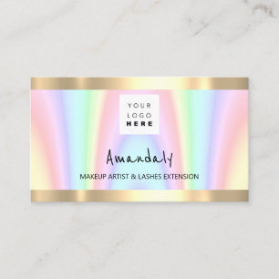 Logotyp QR CODE Logotyp Guld Holograph Beauty Visitkort