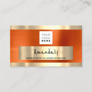 Logotyp QR CODE Logotyp Metallisk Orange Visitkort