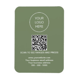 Logotyp QR Code Modern Sage Grönt Magnet
