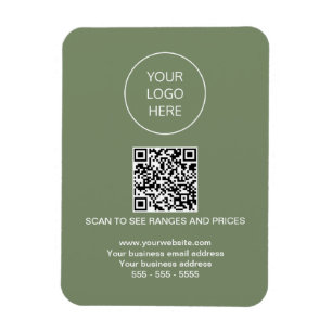 Logotyp QR Code Modern Sage Grönt Magnet