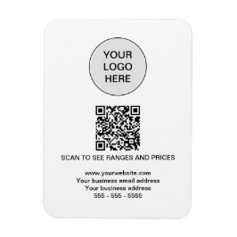 Logotyp QR Code Modern White Magnet