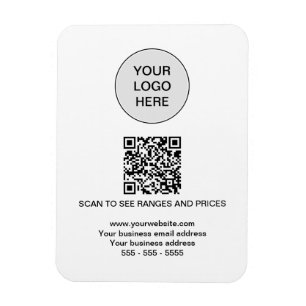 Logotyp QR Code Modern White Magnet