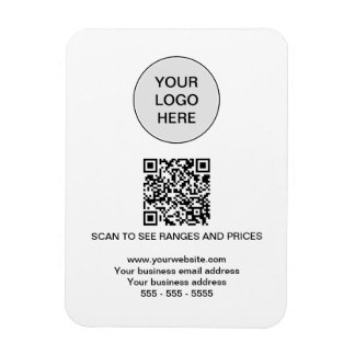 Logotyp QR Code Modern White Magnet