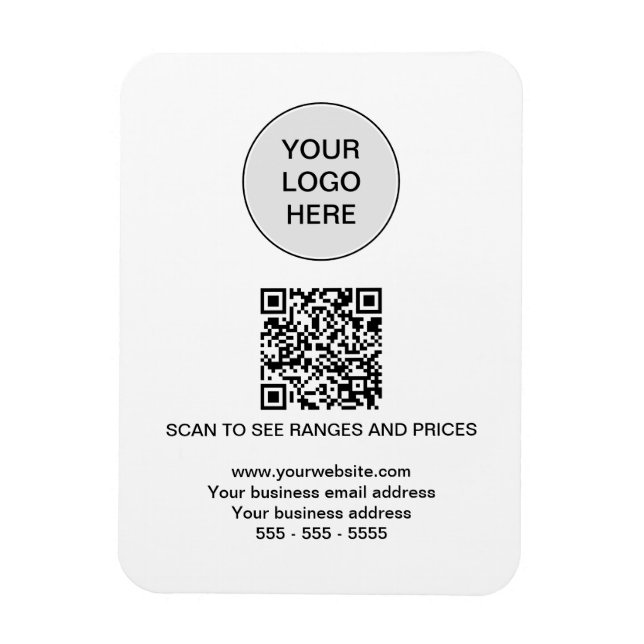 Logotyp QR Code Modern White Magnet (Vertikal)