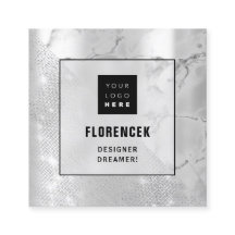 Logotyp QR CODE Shop Silver Marble Geometry