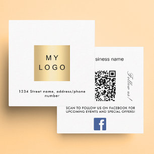 Logotyp QR Facebook följer oss färg-premie Fyrkantigt Visitkort