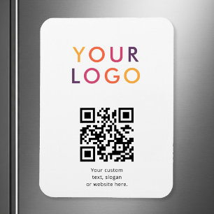 Logotyp QR-kod Affärsmall Vit Magnet
