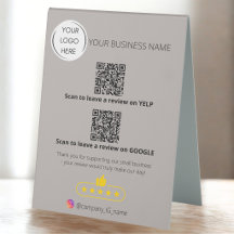 Logotyp QR-kod affärsrecension GOOGLE och YELP