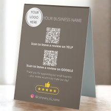 Logotyp QR-kod affärsrecension GOOGLE och YELP